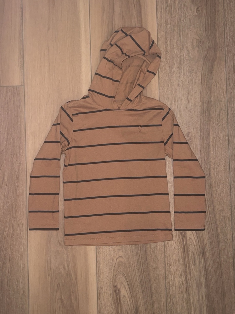 365Kids Lightweight Brown Striped Hoodie Top